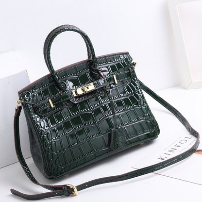 SOLVBAO 2025  new patent leather alligator pattern platinum bag chain genuine leather women's bag fashionable versatile atmospheric shoulder handbag