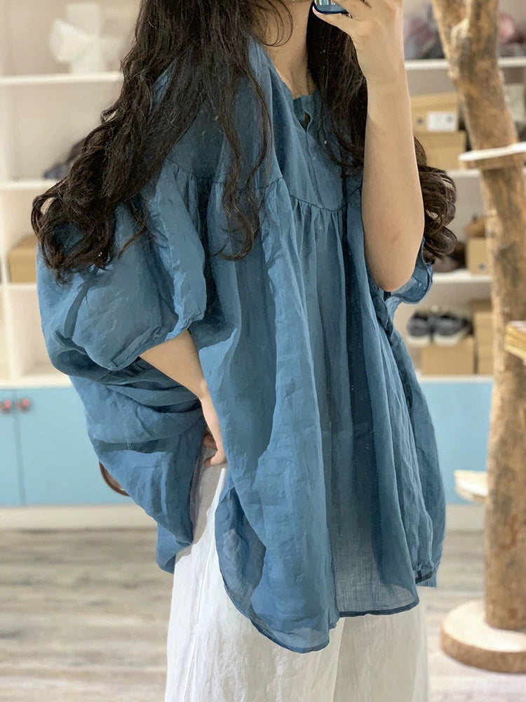 Japanese tops and shirts women's design sense niche high-end fat mm large size women's clothing summer literary loose retro t-shirt