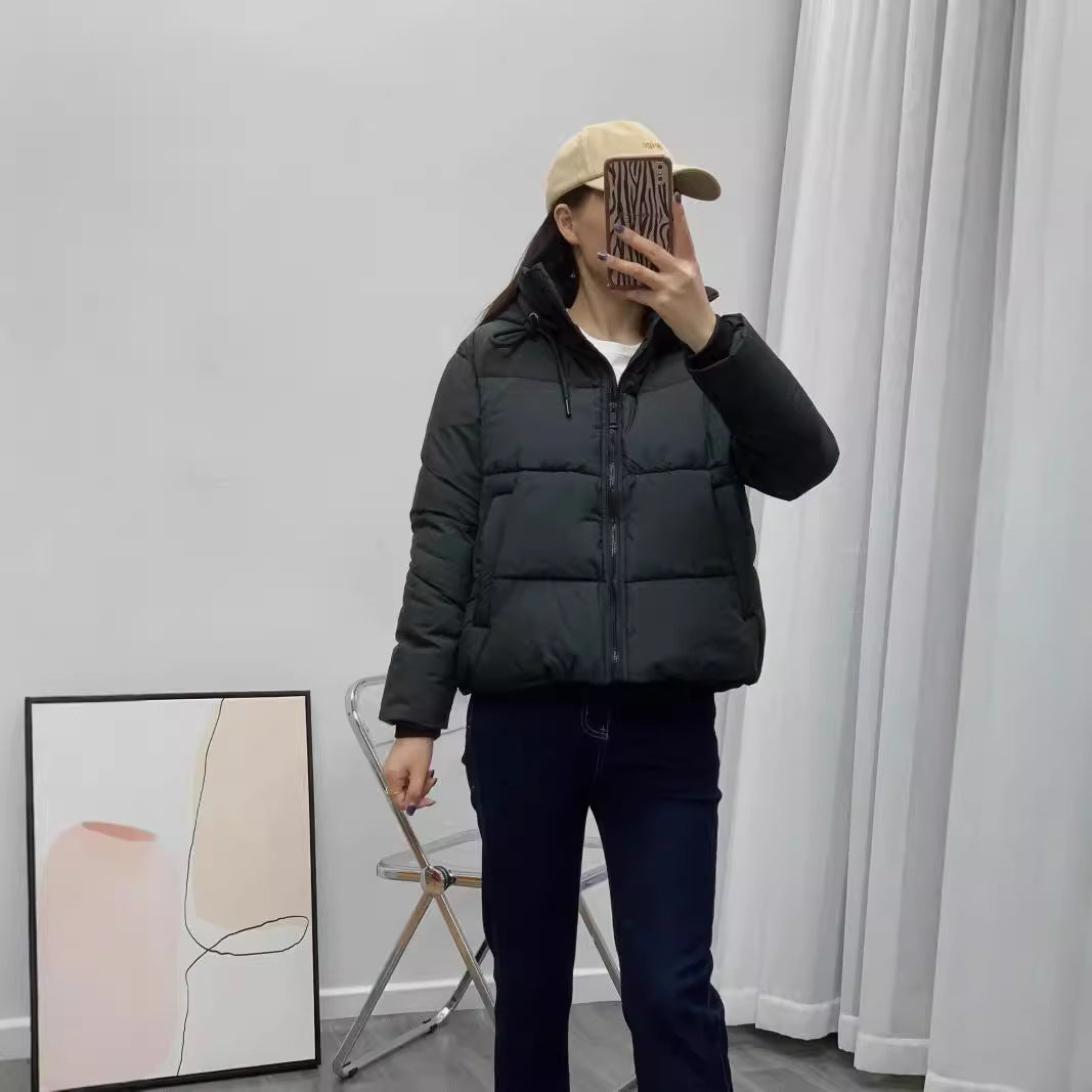 2025 autumn and winter new products European and American cross-border women's clothing urban simple casual hooded cotton jacket w027 9182