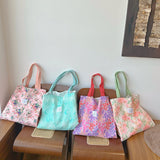 Spring and Summer New Colorful Flora Bag Double-Layer Large Capacity Female Student Shopping Commuter Shoulder Bag Bag