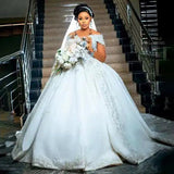 SOLVBAO Main Wedding Dress Foreign Trade  off-Shoulder  New Temperament Bride Wedding Dress Elegant Palace Style Trailing