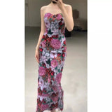 SOLVBAO Evening Dress Banquet Tube Top Dress  New Women's Spring and Summer High-Grade Socialite Bubble Sleeve Birthday Dress