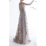 SOLVBAO Foreign Trade Wedding Dress    Long Embroidery Chiffon Dress Formal Dress Sexy Dress Dress