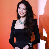 SOLVBAO Celebrity Style Shu Qi High-End Fishtail Banquet Annual Meeting  New Long Sleeve Autumn and Winter Evening Dress in Stock