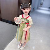 SOLVBAO Children Hanfu Summer Ancient Style Ribbon Dress Super Fairy Ethnic Style Children's Tang Costume Embroidery Girls' Han Chinese Costume