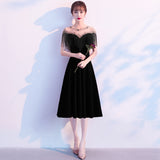 SOLVBAO Black Evening Dress  New Elegant Socialite Engagement Dress Award Ceremony Host Banquet Dress Summer