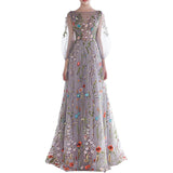 SOLVBAO Foreign Trade Wedding Dress    Long Embroidery Chiffon Dress Formal Dress Sexy Dress Dress