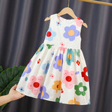 SOLVBAO Girls' Summer Dress Dress  New Children's Summer Sleeveless Cotton Dress Little Girl Fashionable Vest Princess Dress