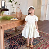 SOLVBAO Aimo Beibei  Summer White Moonlight Princess Dress Girl  Style Dress Sweet Temperament Puff Short Sleeve Dress