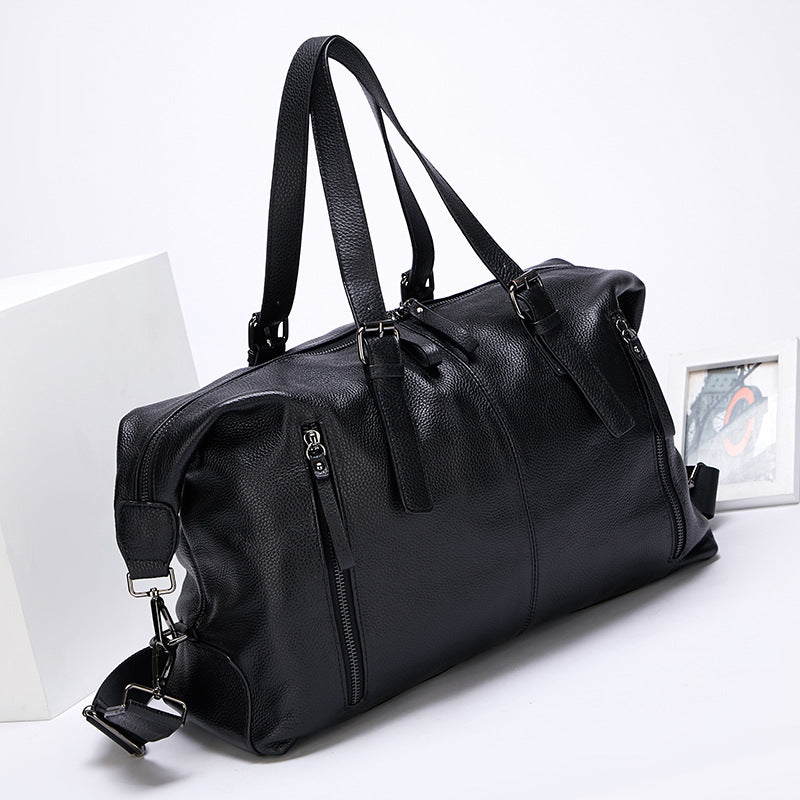 SOLVBAO 2025  new large-capacity travel bag, genuine leather fashion soft leather casual handbag, first-layer cowhide shoulder bag.