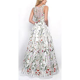 SOLVBAO Foreign Trade Wedding Dress    Long Embroidery Chiffon Dress Formal Dress Sexy Dress Dress