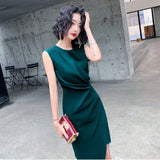 SOLVBAO Small Dress Women's Short Host Dress Elegant Socialite Daily Style Elegant Banquet Evening Dress