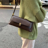 High-Grade Bag Western Style Stylish Textured Retro Baguette Underarm Bag  New All-Match Shoulder Messenger Bag Fashion