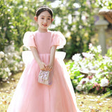 Birthday Banquet Princess Dress Girls Evening Dress High-End Children's Children's Small Host's Dress Costume for Piano Performance Summer