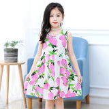 SOLVBAO Summer Child Girl Sleeveless Bourette Dress Princess Dress Vest Dress Summer Dress