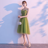 Solvbao Light Green Tulle Sweetheart Knee Length Party Dress, Green Homecoming Dress