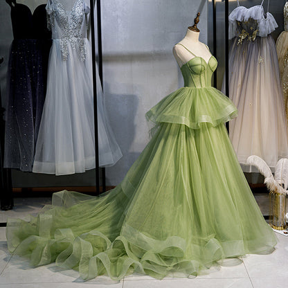 Solvbao Gorgeous Light Green Sweetheart Tulle Formal Dress, Sweet 16 Gown Quinceanera Dress