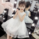 SOLVBAO Girls Dress  New Summer Clothes Children's Western Style Puff Gauze Skirt Summer Little Girl Mesh Princess Dress