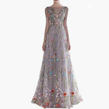 SOLVBAO Foreign Trade Wedding Dress    Long Embroidery Chiffon Dress Formal Dress Sexy Dress Dress