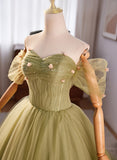 Solvbao Light Green Sweetheart Tulle Long Formal Dress, Light Green Prom Dress Party Dress