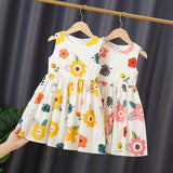 SOLVBAO Girls' Summer Dress Dress  New Children's Summer Sleeveless Cotton Dress Little Girl Fashionable Vest Princess Dress