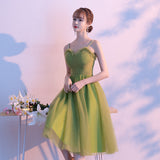 Solvbao Light Green Tulle Sweetheart Knee Length Party Dress, Green Homecoming Dress