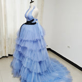 Solvbao Beautiful Layers V-neckline Tulle Long Formal Dresses, Charming Party Dresses Evening Dress