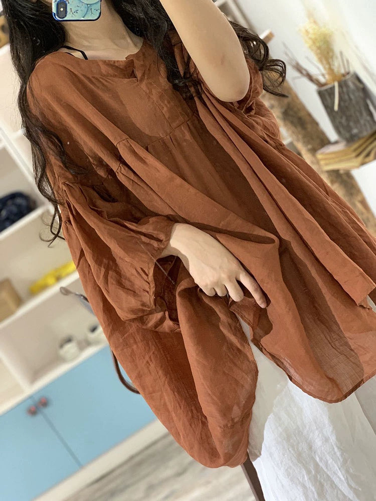 Japanese tops and shirts women's design sense niche high-end fat mm large size women's clothing summer literary loose retro t-shirt