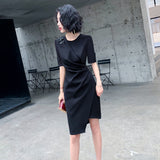 SOLVBAO Small Dress Women's Short Host Dress Elegant Socialite Daily Style Elegant Banquet Evening Dress