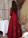 solvbao Wine Red Puffy Sleeves Sweetheart Party Dress,Wine Red Long Prom Dress