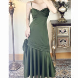 solvbao Green Satin Tea Length Sweetheart Party Dress, Green Satin Prom Dress Formal Dress