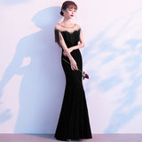 SOLVBAO Black Evening Dress  New Elegant Socialite Engagement Dress Award Ceremony Host Banquet Dress Summer