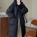 2023 new winter down jacket women's medium and long over-knee loose thick and thin hooded ins jacket