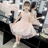 SOLVBAO Girls Dress  New Summer Clothes Children's Western Style Puff Gauze Skirt Summer Little Girl Mesh Princess Dress