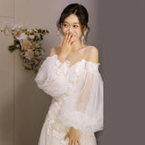 SOLVBAO Welcome Yarn  Evening Dress Light New Wedding Dress Bride Banquet Temperament Wedding Veil Long Light Wedding Dress