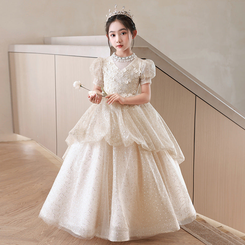 Children's Dress High-End Princess Dress Girl Host Catwalk Flower Girl Wedding Little Girl Piano Performance Costume