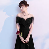 SOLVBAO Black Evening Dress  New Elegant Socialite Engagement Dress Award Ceremony Host Banquet Dress Summer