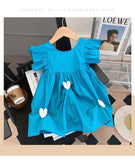 SOLVBAO Girls' Dress  Summer New Korean Style Little Kids' Princess Dress Western Style Children's Baby Summer Short Sleeve Skirt