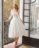 SOLVBAO Summer  Women's New Dress Long Sleeve Slim Wedding Dress  Intellectual Style Lace Skirt