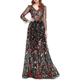 SOLVBAO Foreign Trade Wedding Dress    Long Embroidery Chiffon Dress Formal Dress Sexy Dress Dress