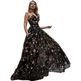 SOLVBAO Foreign Trade Wedding Dress    Long Embroidery Chiffon Dress Formal Dress Sexy Dress Dress