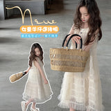 SOLVBAO Girls' Mesh Dress  Summer New Solid Color Strap Long Dress for Middle and Big Children Summer Beach Princess Dress