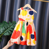 SOLVBAO Girls' Summer Dress Dress  New Children's Summer Sleeveless Cotton Dress Little Girl Fashionable Vest Princess Dress