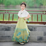 SOLVBAO Hanfu Girls' Summer Chinese Style High-End Super Fairy Horse-Face Skirt Ancient Style Girl Tang Suit National Style Chinese Style Horse-Face Skirt