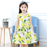 SOLVBAO Summer Child Girl Sleeveless Bourette Dress Princess Dress Vest Dress Summer Dress