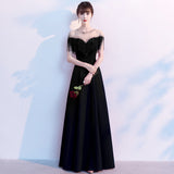 SOLVBAO Black Evening Dress  New Elegant Socialite Engagement Dress Award Ceremony Host Banquet Dress Summer