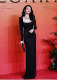 SOLVBAO Celebrity Style Shu Qi High-End Fishtail Banquet Annual Meeting  New Long Sleeve Autumn and Winter Evening Dress in Stock