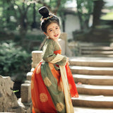 SOLVBAO Hanfu Girl Children's Ancient Costume Chinese Style Super Fairy Tang Suit Ancient Style Princess Girl Spring and Autumn Dress  New