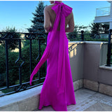 SOLVBAO Fashion Solid Color Cross-Border Women's Clothing Long Dress Halter Sexy Backless Dress