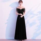 SOLVBAO Black Evening Dress  New Elegant Socialite Engagement Dress Award Ceremony Host Banquet Dress Summer